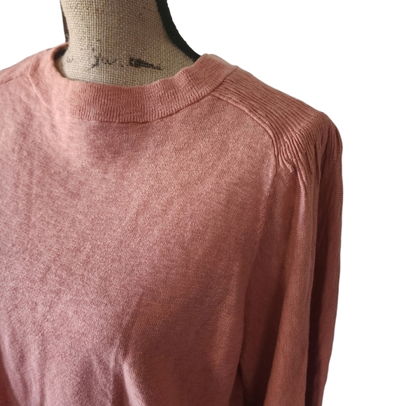 Joie Long Sleeve Coral Lightweight Sweater - Large - Picture 4 of 8